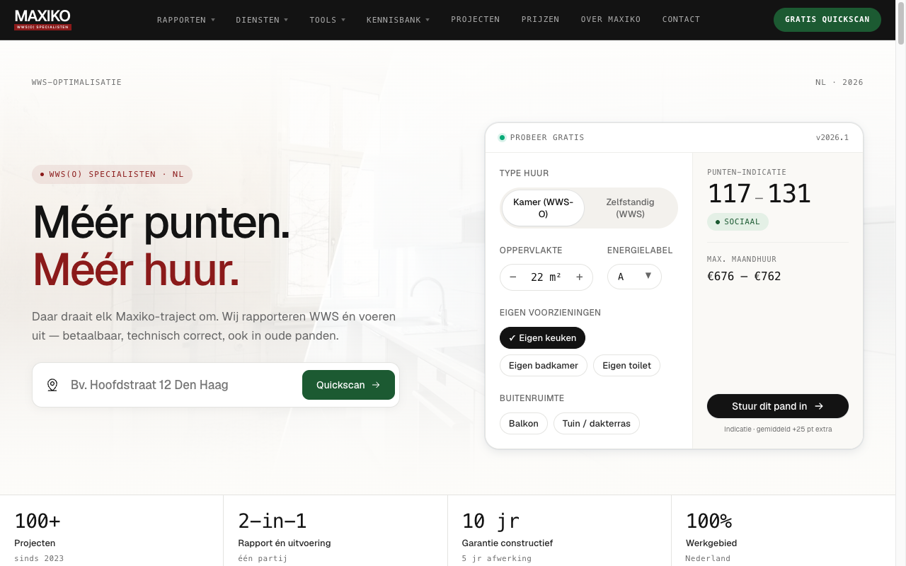 WWS-quickscan met puntenindicatie