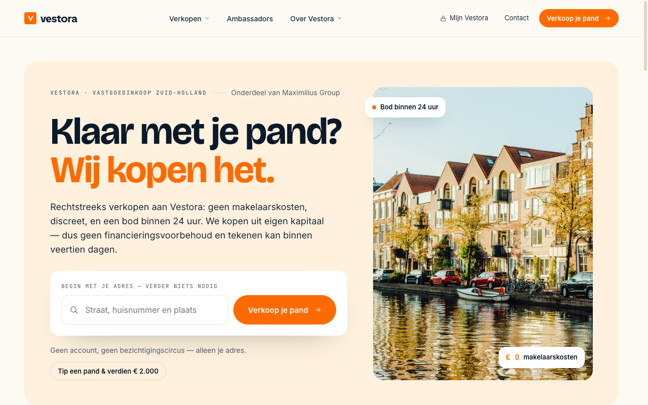 Spoedverkoop-funnel met verkopersportaal